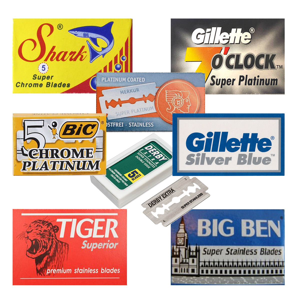 Double Edge Safety Razor Blade Sampler Packs.