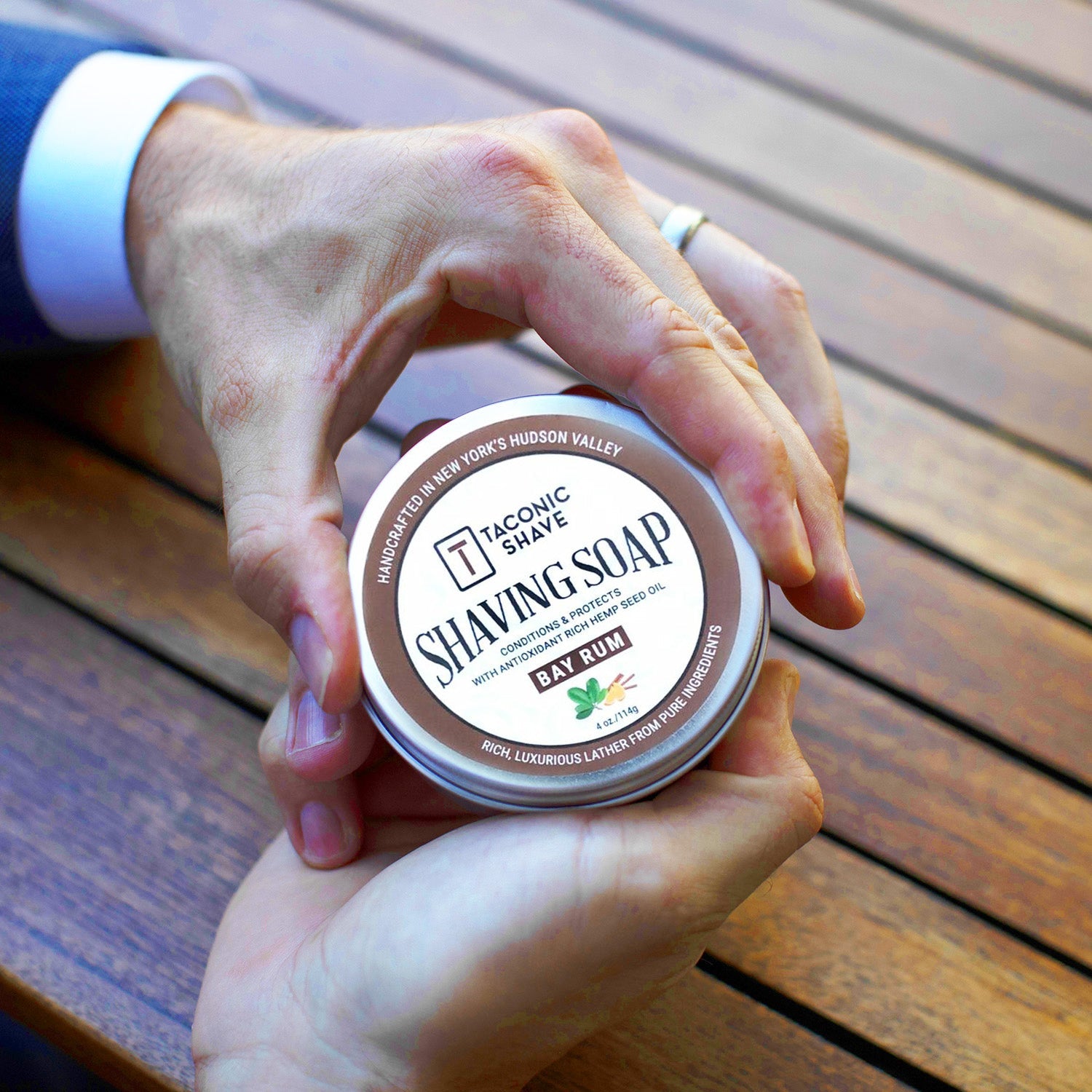 Taconic Shave Hemp & Bay Rum Shaving Soap 4 oz
