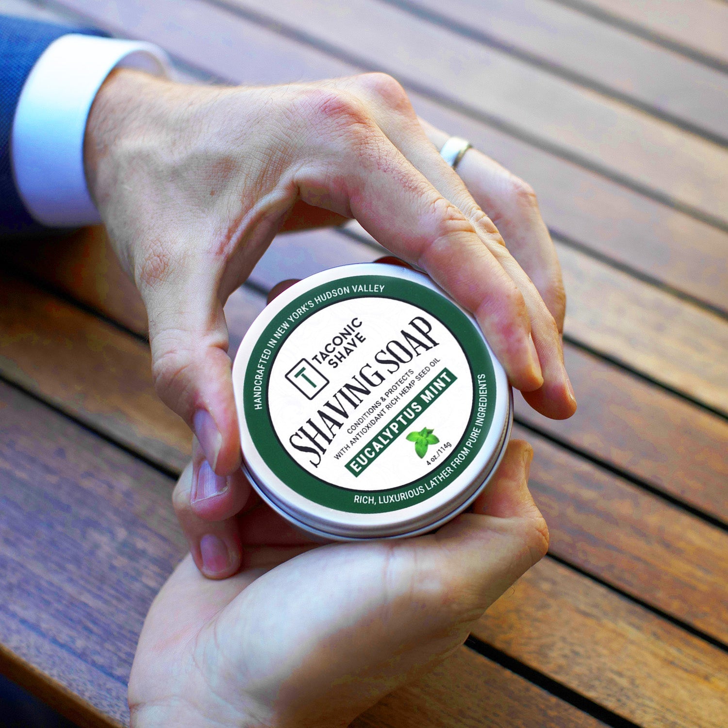 Taconic Shave Hemp & Eucalyptus Mint Shaving Soap 4 oz