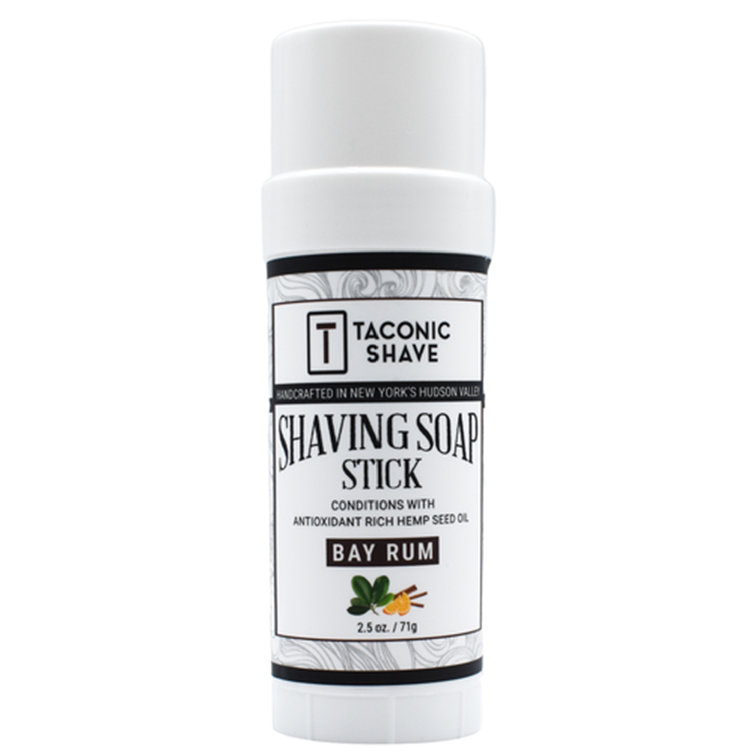 Taconic Shave Hemp & Bay Rum Twist Up Shaving Soap Stick 2.5 oz