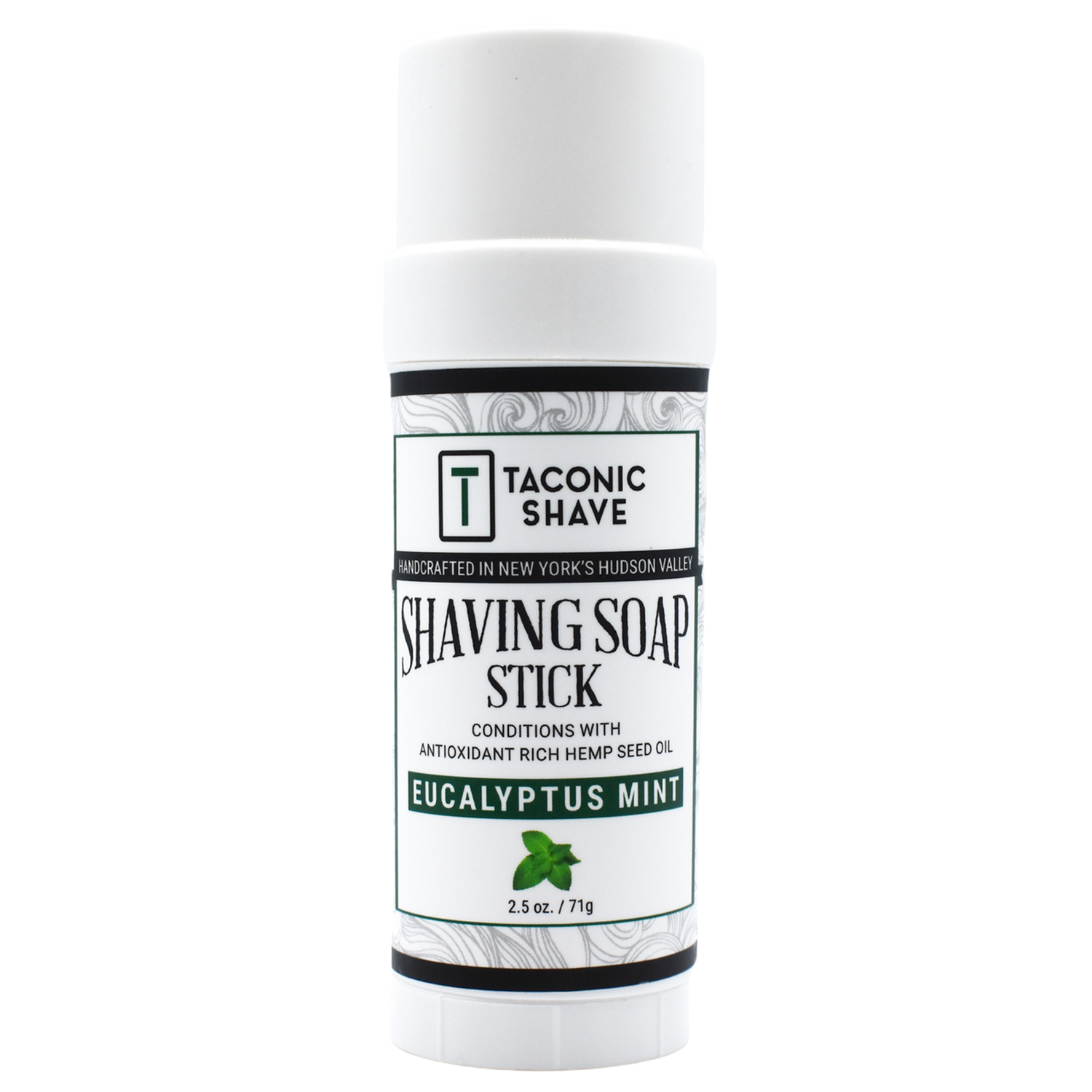 Taconic Shave Hemp & Eucalyptus Mint Twist Up Shaving Soap Stick 2.5 oz
