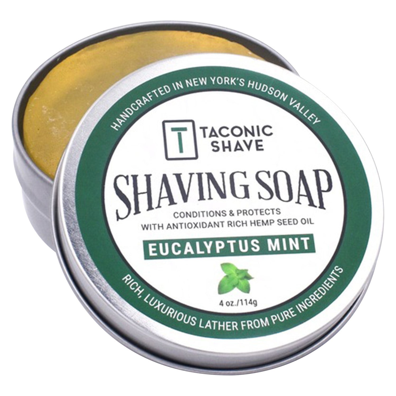Taconic Shave Hemp & Eucalyptus Mint Shaving Soap 4 oz