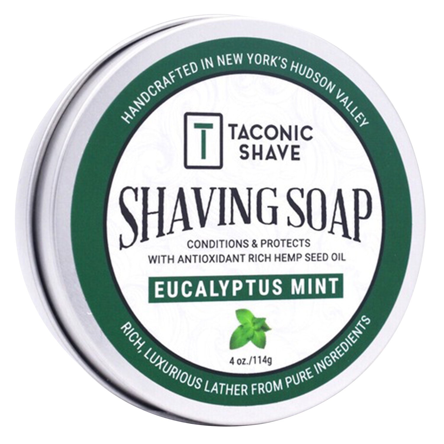 Taconic Shave Hemp & Eucalyptus Mint Shaving Soap 4 oz