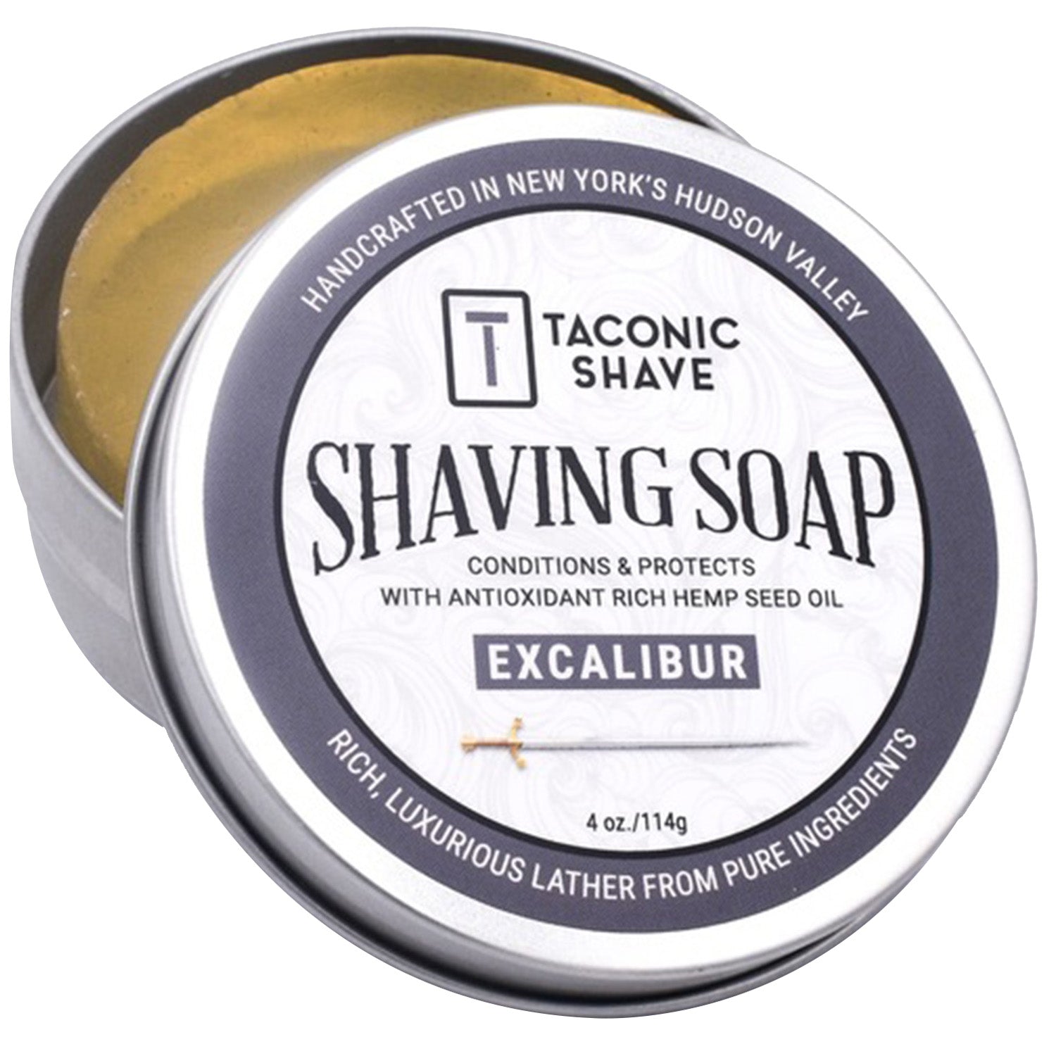 Taconic Shave Hemp & Excalibur Shaving Soap 4 oz