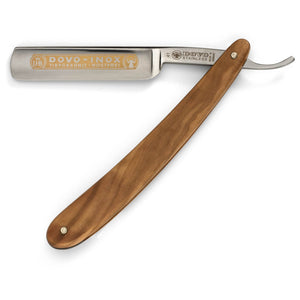 Dovo Inox Olive Wood Handle Straight Razor, Full Hollow Ground Stainless Steel Blade 5/8 Inches