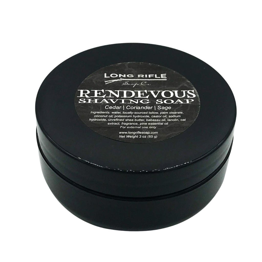 Long Rifle Tallow and Lanolin Rendezvous Container Pour Shaving Soap 3 oz