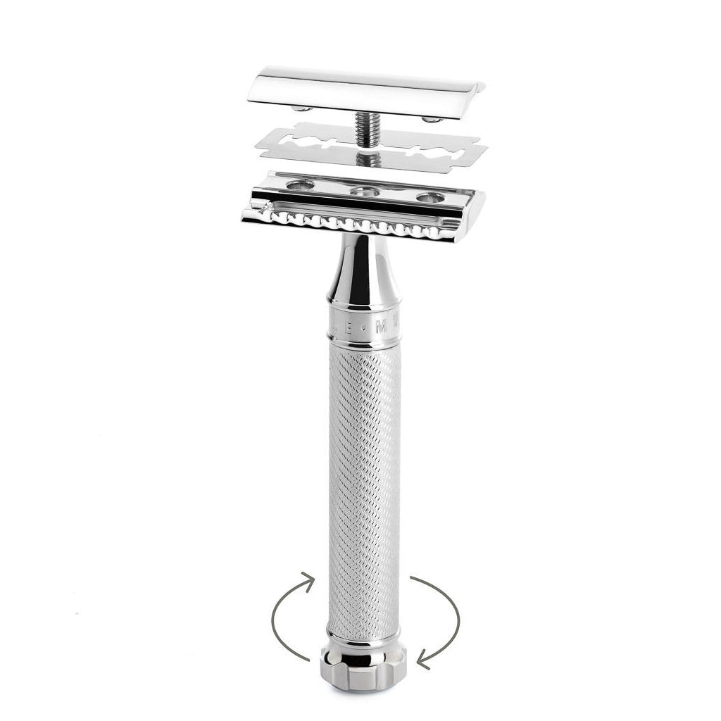 Muhle Traditional Chrome Twist Safety Razor Closed Comb