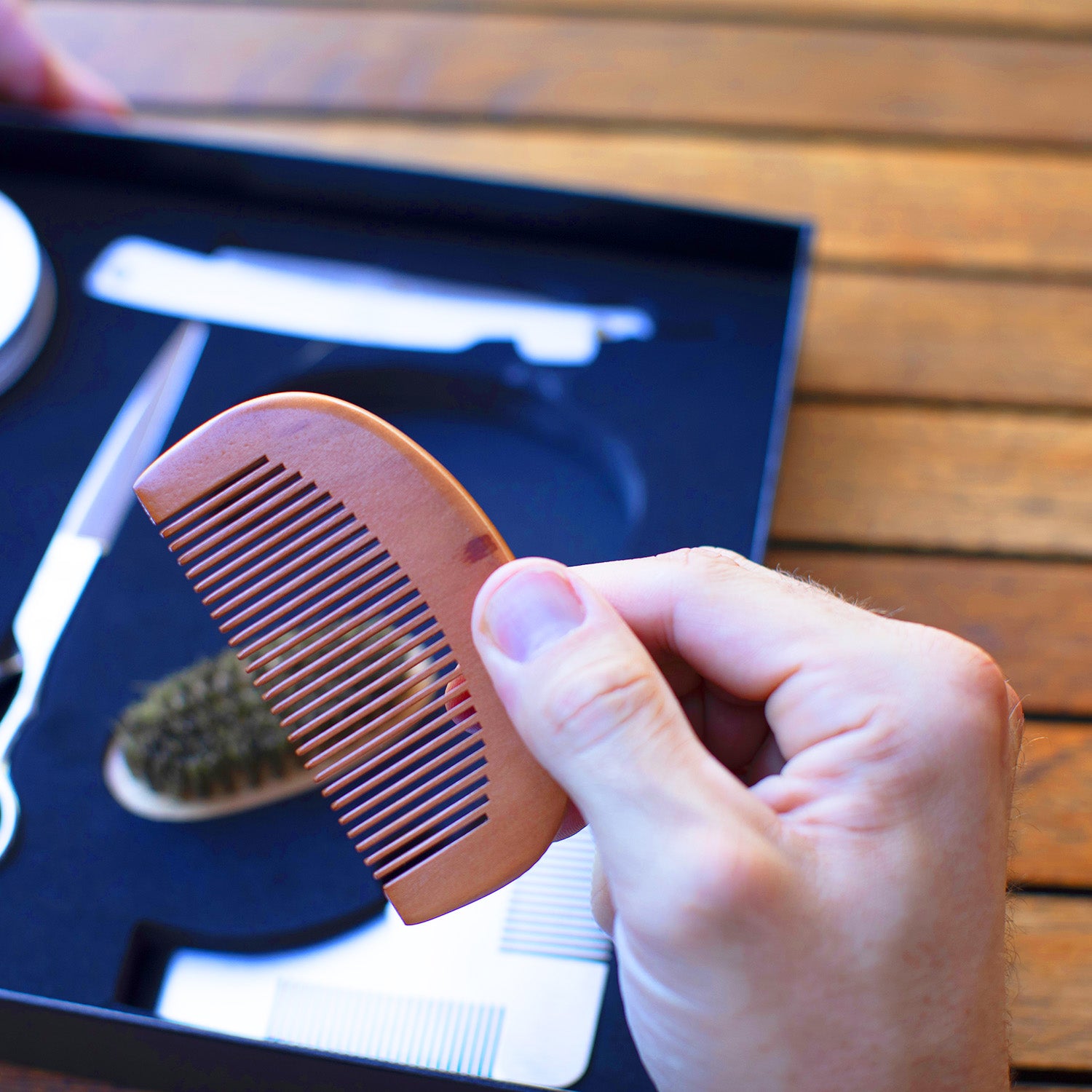 Naked Armor 4" Bamboo Beard Comb.