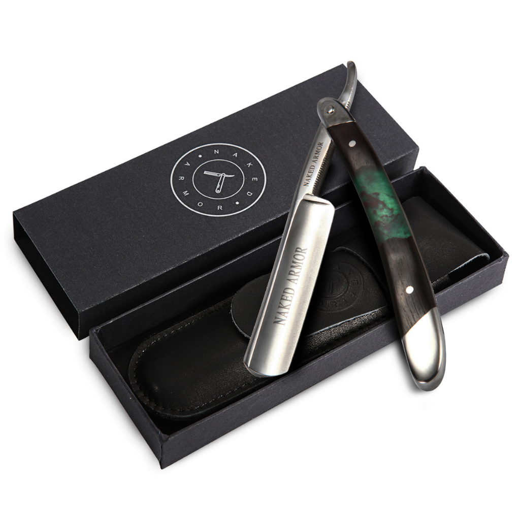 Naked Armor Mador Straight Razor 7/8" Ebony Wood Japanese Steel.