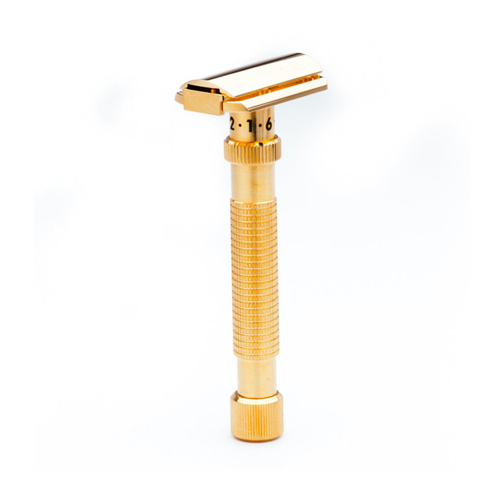 Rex Supply Co. Ambassador XL Adjustable Deluxe 24k Gold Plated Double Edge Safety Razor