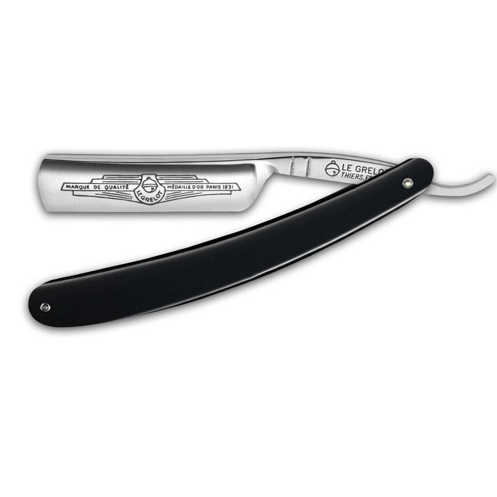 Thiers Issard 'Le Grelot' Straight Razor 6/8" Black Resin Carbon Steel.