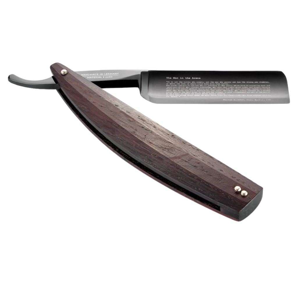 Dovo Arena Straight Razor 8/8" Smoked Oak Carbon Steel