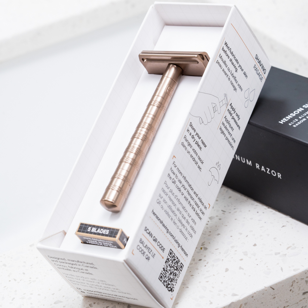 Henson Aluminum AL13 Tan Medium Safety Razor.