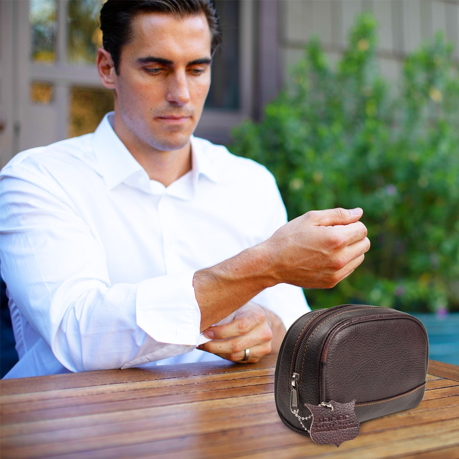 Parker Leather Travel Dopp Kit - Compact.