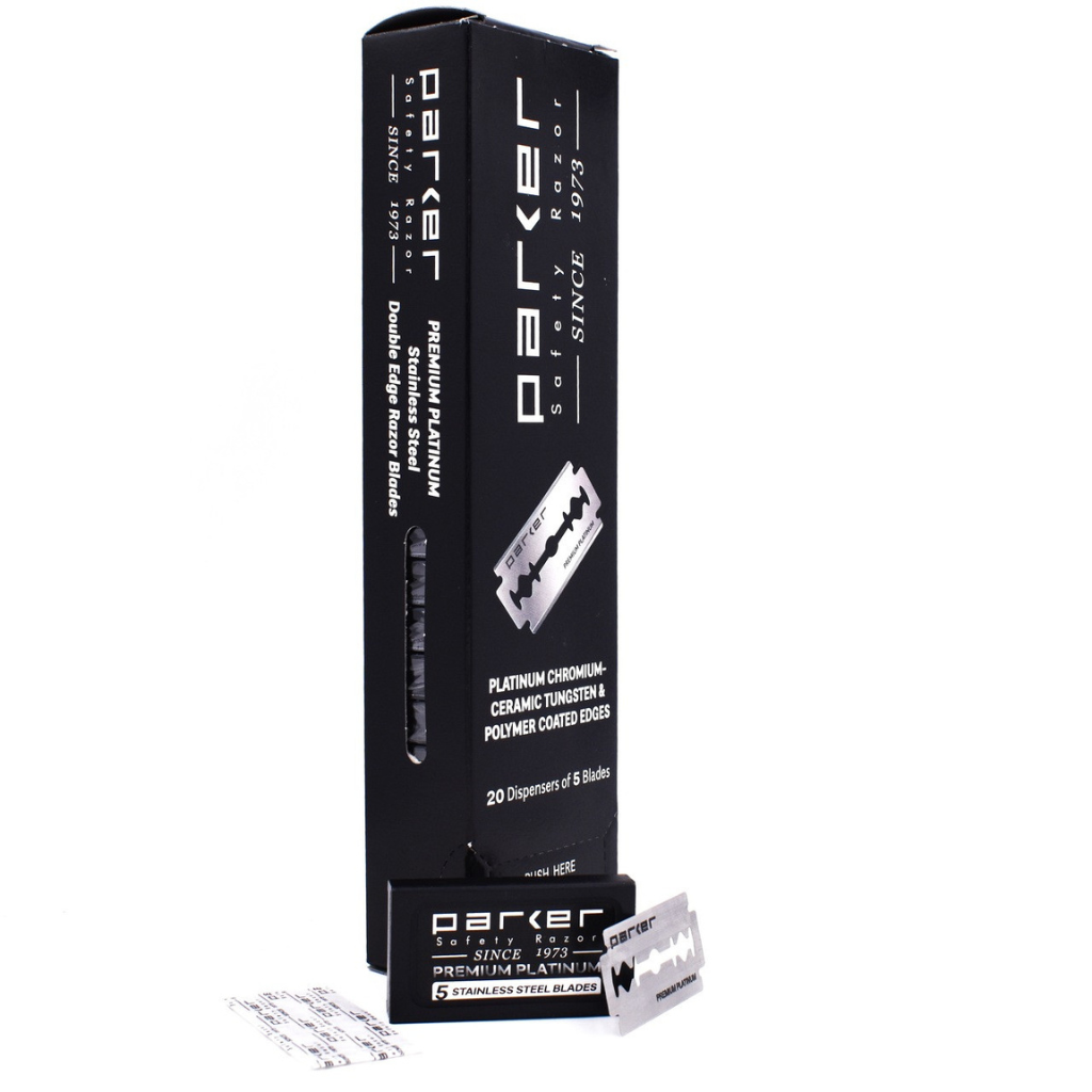 Parker Premium Platinum Double Edge Safety Razor Blades (100 Pack)
