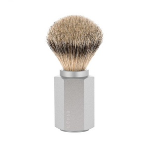 Muhle 091MHGPURE Hexagon Silver Handle Silvertip Badger Shaving Brush