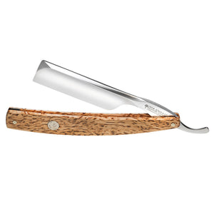 Boker The Celebrated Curly Birch Wood Square Point 6/8" Carbon Steel Straight Razor