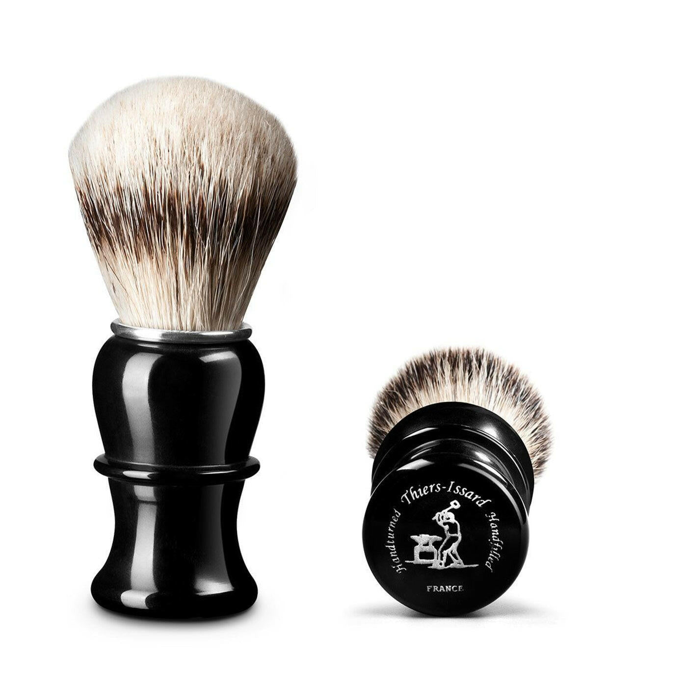 Thiers Issard Black Horn Silvertip Badger 26mm Shaving Brush - Grown Man Shave