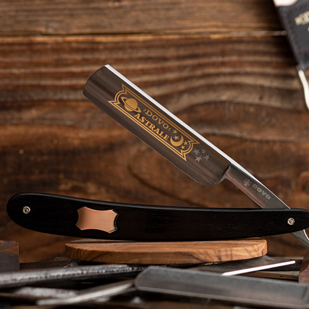 Dovo Astrale Straight Razor 5/8&quot; Ebony Handle Round Point