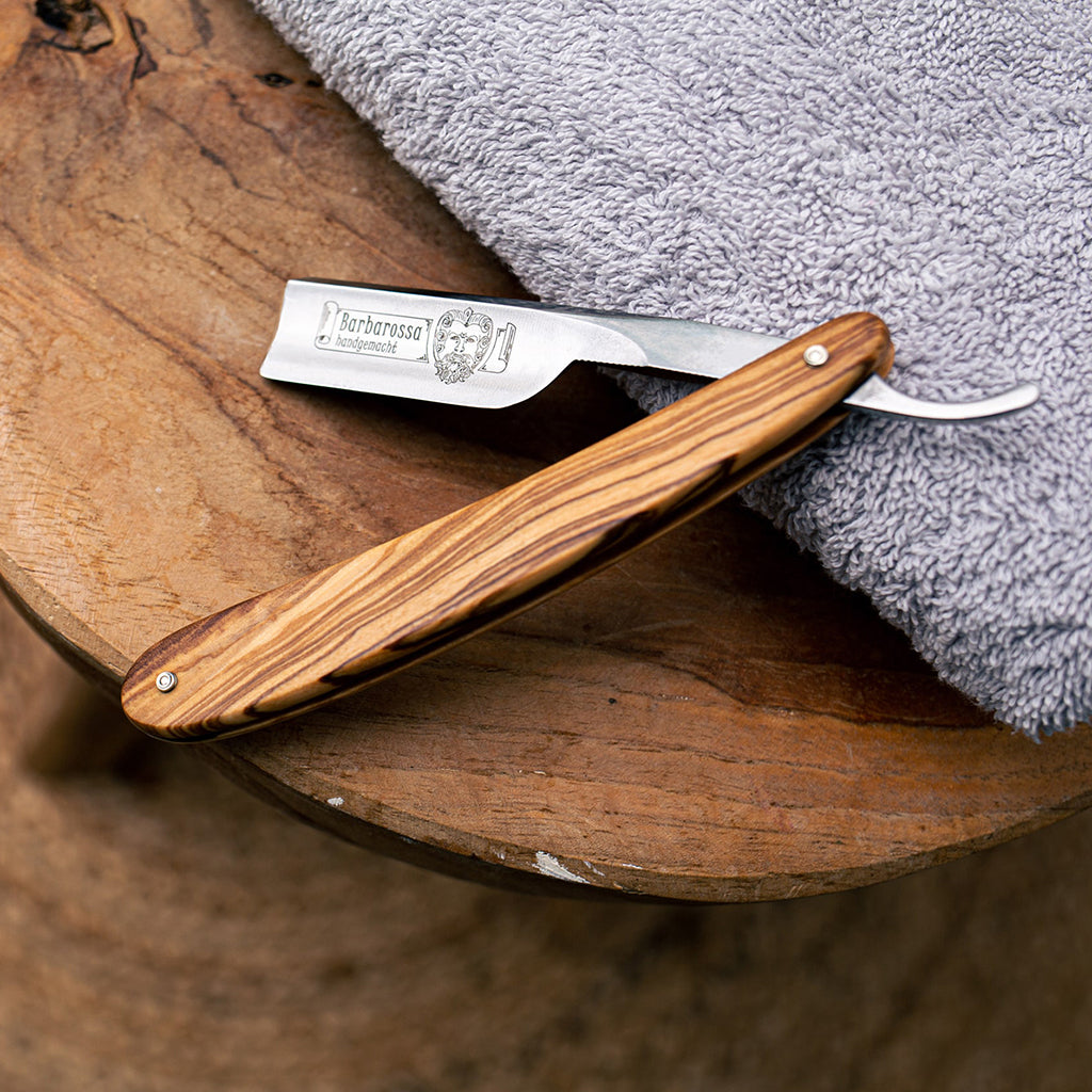 Dovo Barbarossa Straight Razor 5/8&quot; Olivewood Square Point Carbon Steel.