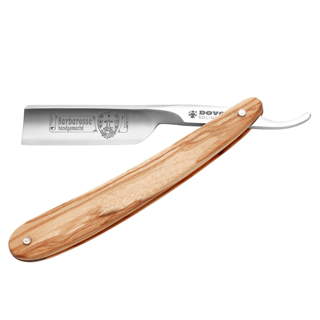 Dovo Barbarossa Straight Razor 5/8&quot; Olivewood Square Point Carbon Steel.