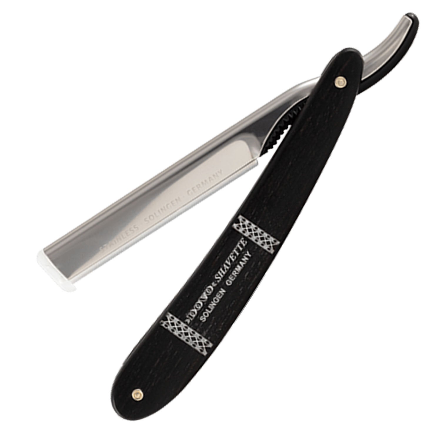 Dovo Shavette Straight Razor With Ebony Handle Stainless Steel.