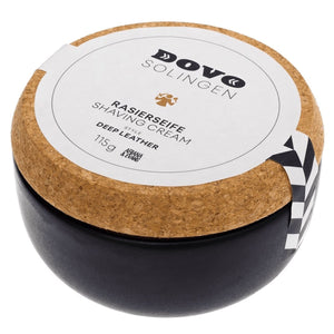 Dovo Tallow Deep Leather Shaving Soap With Stoneware Ceramic Bowl 4 oz