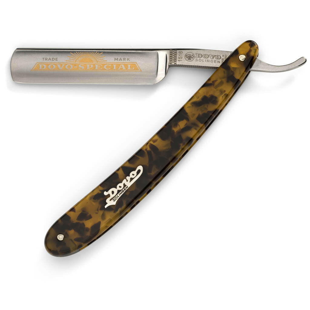 Dovo Tortoise Handle Straight Razor, Full Hollow Ground Carbon Steel Blade 5/8 Inches