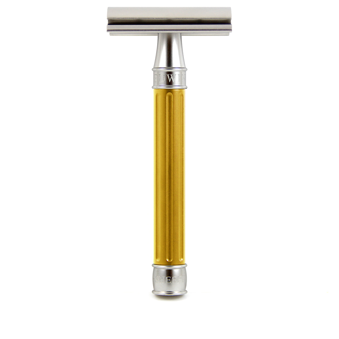 Edwin Jagger 3ONE6 Stainless Steel Grooved Safety Razor (Yellow).