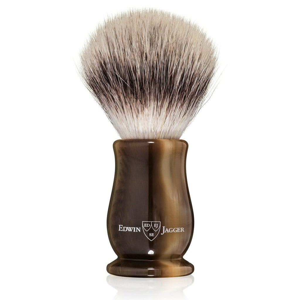 Edwin Jagger Chatsworth Imitation Light Horn Synthetic Silvertip Shaving Brush