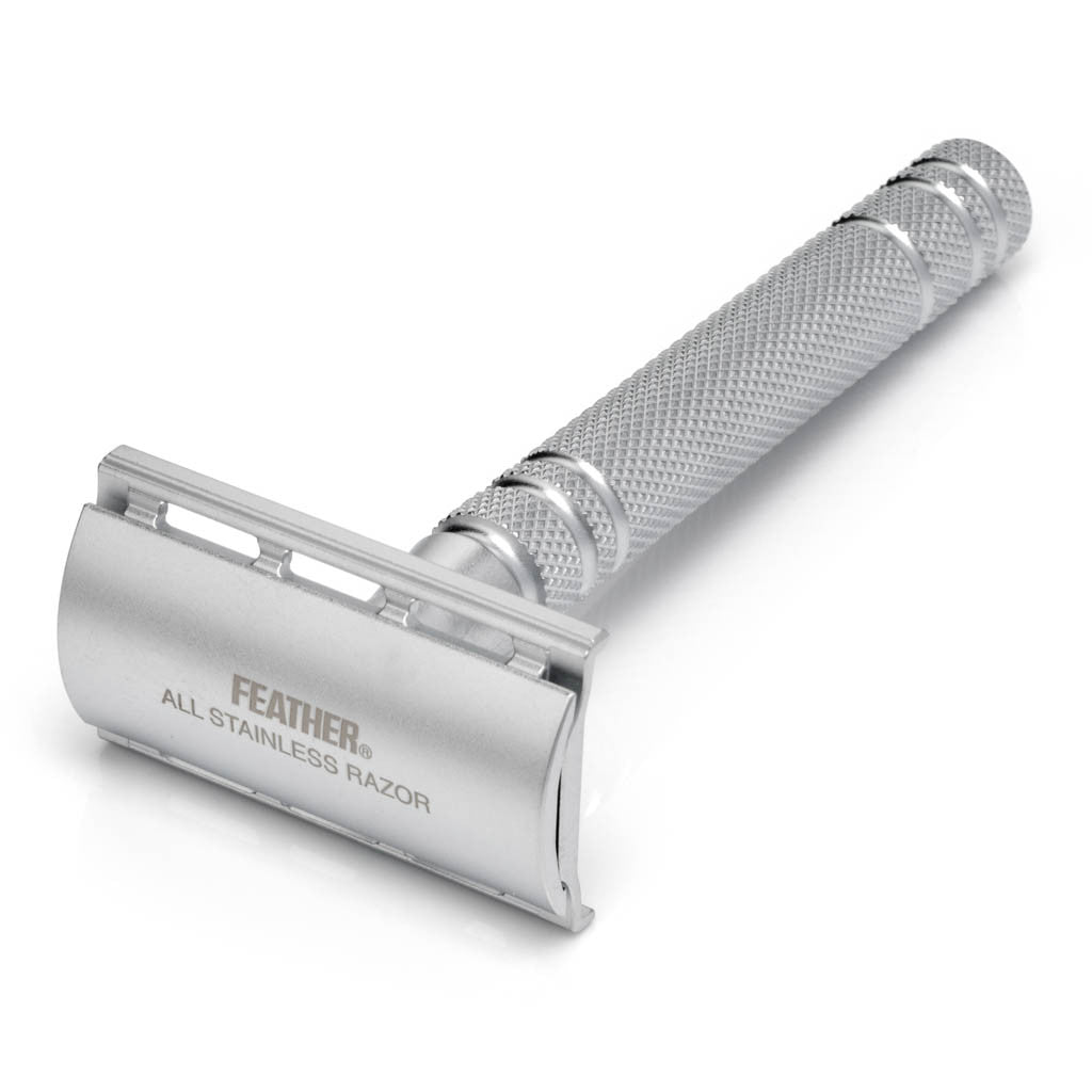 Feather AS-D2 Stainless Steel Double Edge Safety Razor - Grown Man Shave