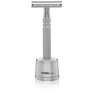 Feather AS-D2S All Stainless Razor Double Edge Safety Razor With Stand