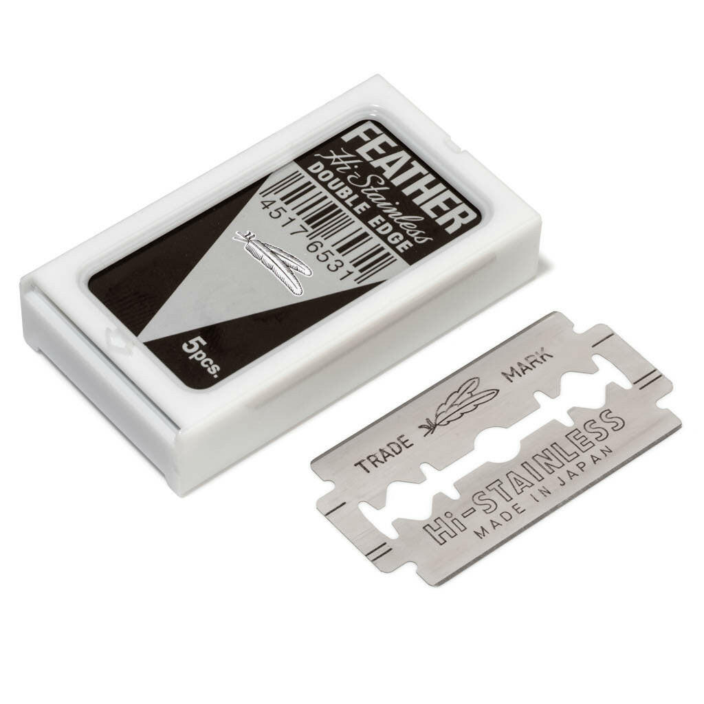 Feather Hi Stainless Double Edge Safety Razor 5 Pack