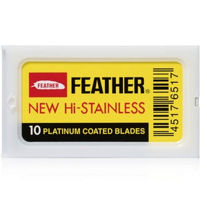 Feather New Hi Stainless Double Edge Safety Razor 10 Pack