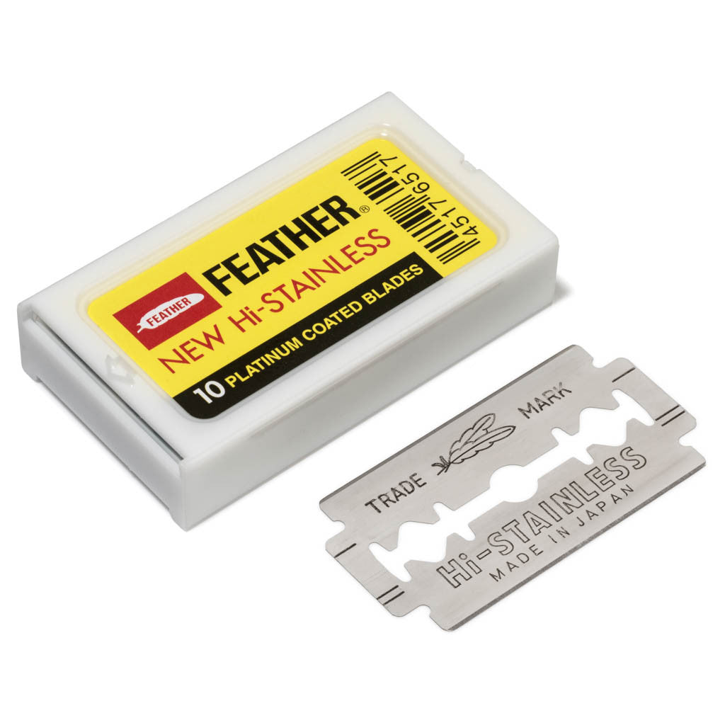 Feather New Hi Stainless Double Edge Razor Blades 200 Pack
