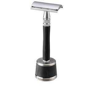feather ws d2s stainless steel double edge safety razor wooden handle with stand
