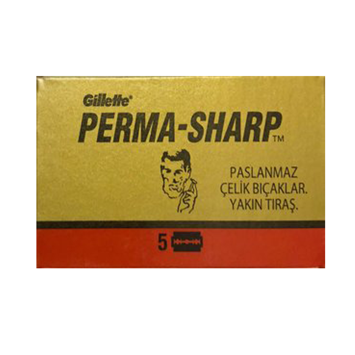 Gillette Perma Sharp Super Stainless Steel Safety Razor Blades (5 Pack).