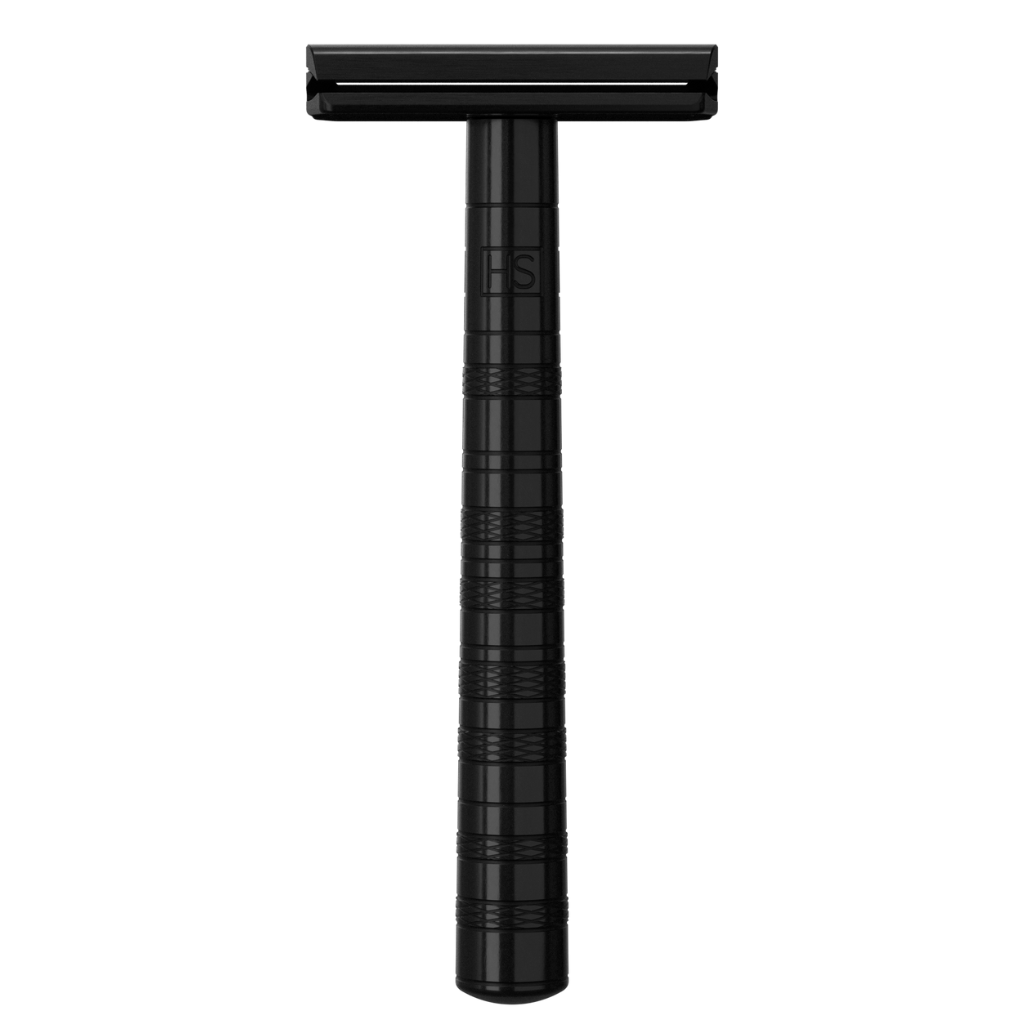 Henson Aluminum AL13 Jet Black Medium Safety Razor - Grown Man Shave