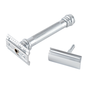 merkur 38c long handle hd barber pole handle safety razor in chrome