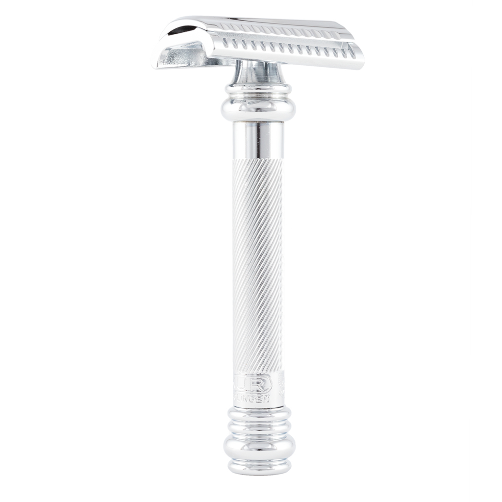 merkur 39c sledgehammer slant chrome barber pole double edge safety razor