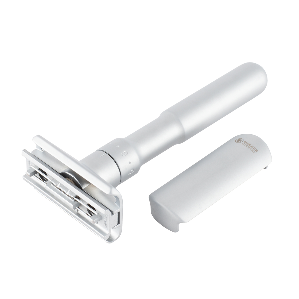 Merkur 700 Futur Brushed Chrome 4-piece Double Edge Safety Razor Set