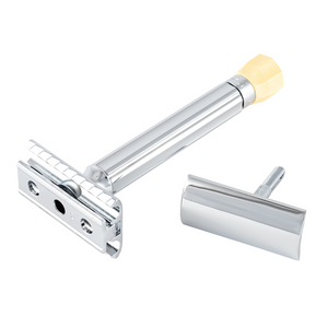 merkur progress long handle double edge safety razor with  straight bar