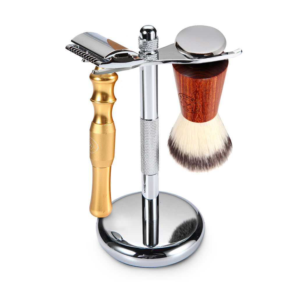 Naked Armor Bleoberis Closed Comb Safety Razor Shaving Set.