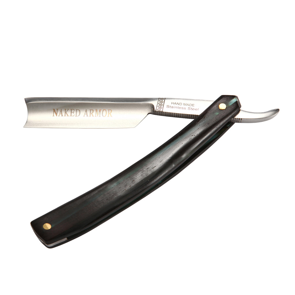 Naked Armor Dodinel Straight Razor 7/8&quot; Ebony Wood Japanese Stainless Steel.