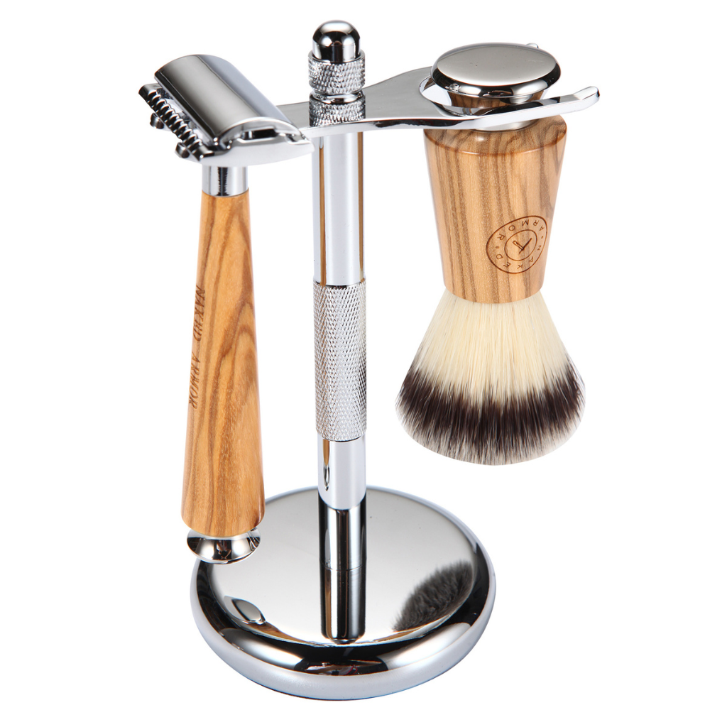 Naked Armor Gaswain Synthetic Fiber Closed Comb Safety Razor Shaving Set.