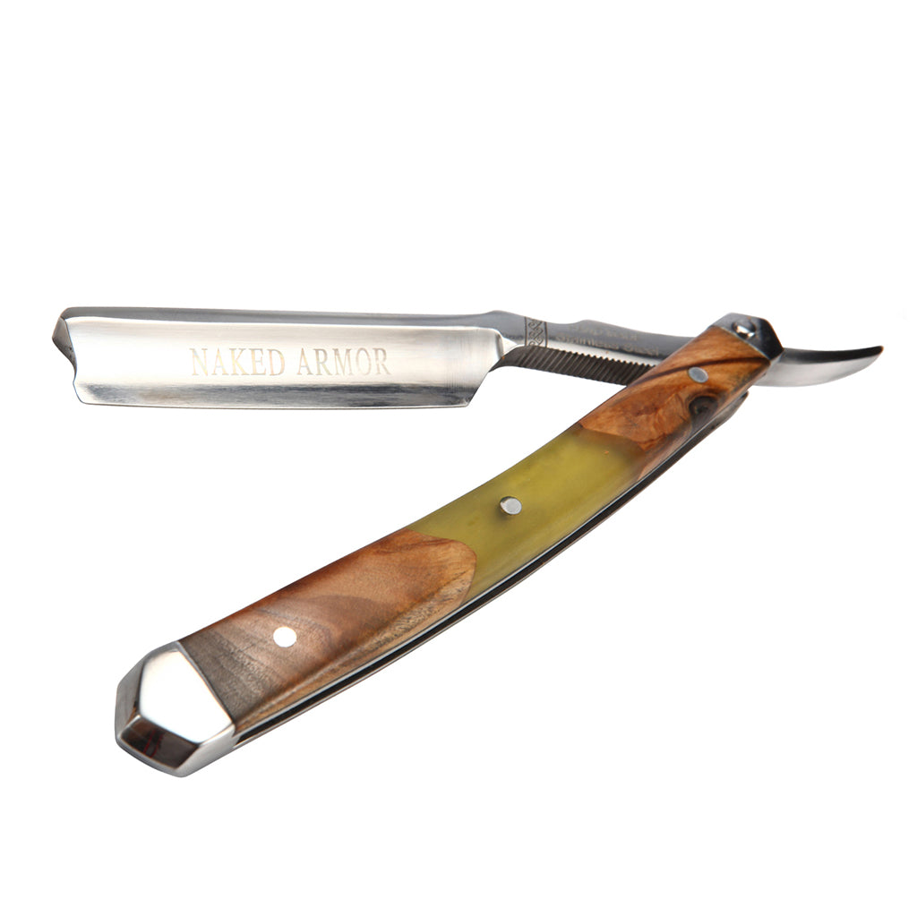 Naked Armor Griflet Straight Razor 7/8&quot; Sandalwood Japanese Stainless Steel.