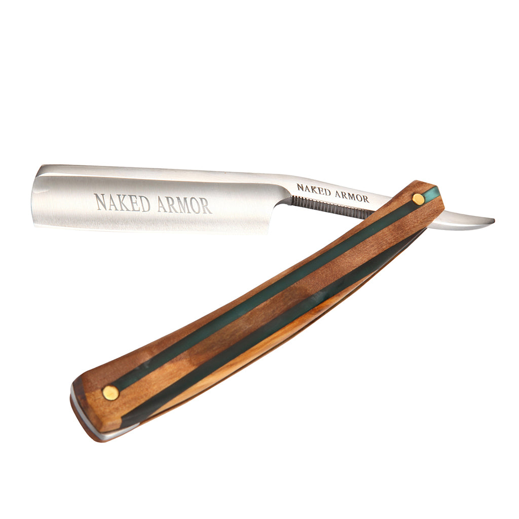 Naked Armor Lac Straight Razor 7/8&quot; Sandalwood Japanese Steel.