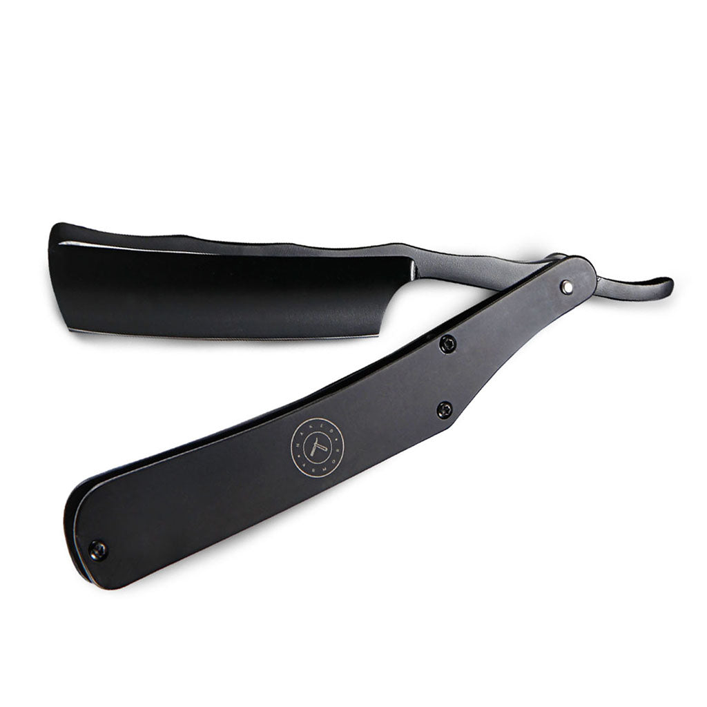 Naked Armor Lancelot Straight Razor 7/8&quot; Black Round Point Japanese Stainless Steel.