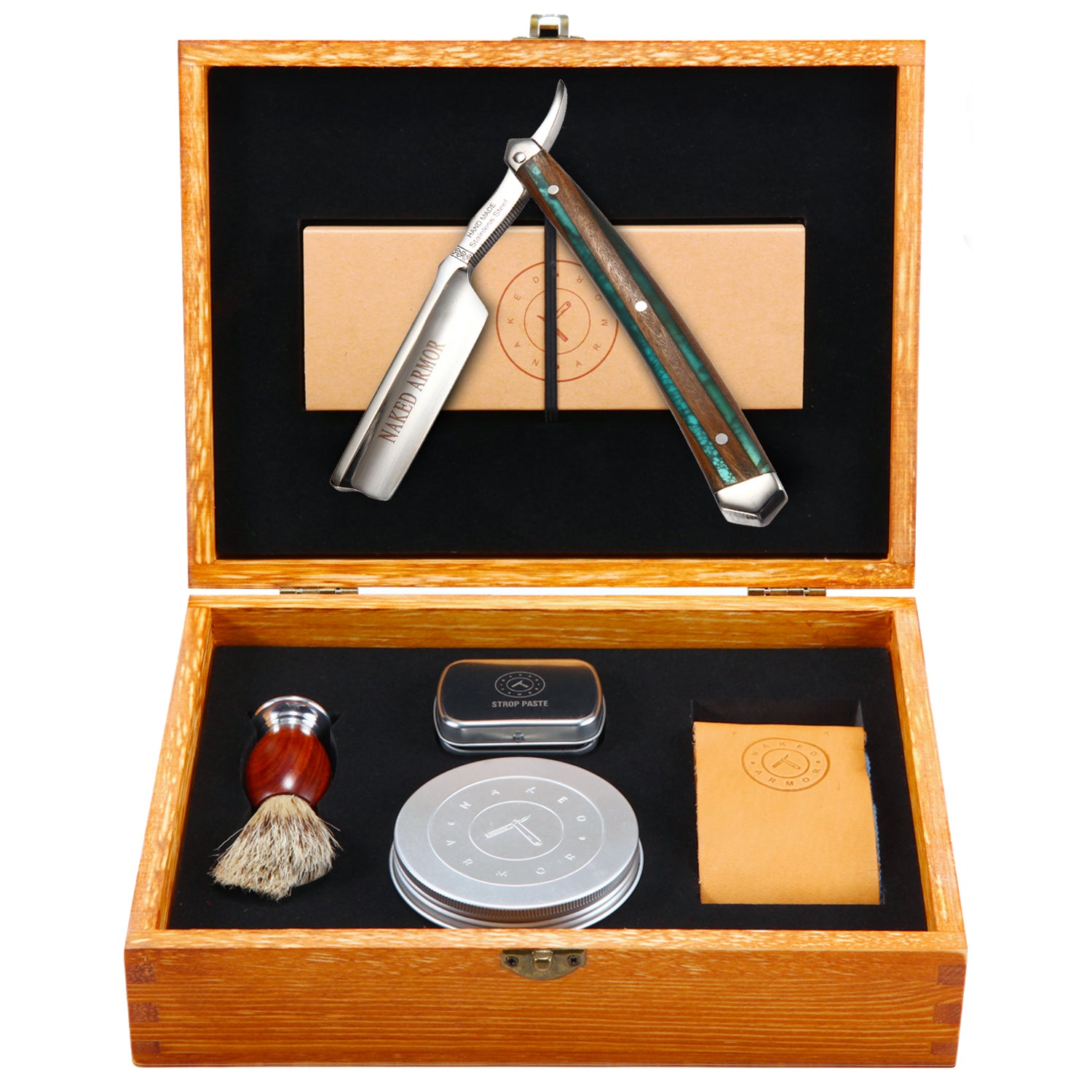 Naked Armor Safir 7 Piece Straight Razor Kit.