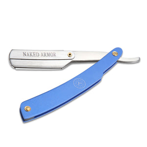 Naked Armor Shavette Titanium With Blue Handle